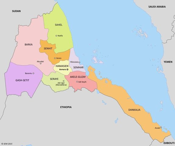 map of eritrea